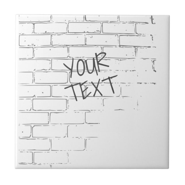 DIY WHITE BRICK WALL WITH GRAFFITI. PERSONAL TILE (Front)