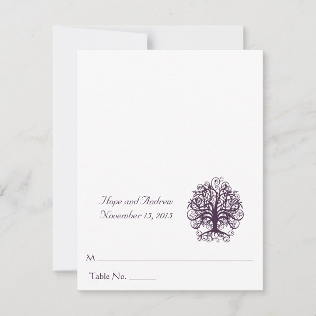 DIY You Score and Fold Tent Wedding Place Cards (Front)