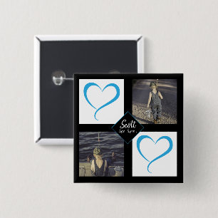 DIY Young Child Love Photos 2 Inch Square Button