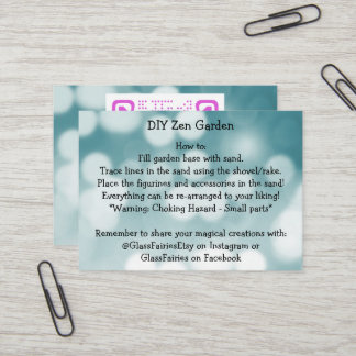 DIY Zen Garden GlassFairies Business Card