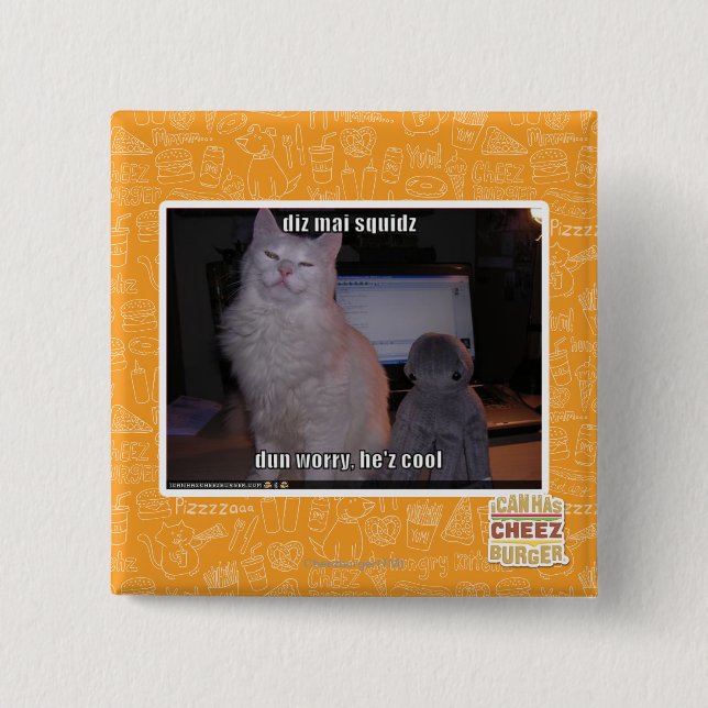 diz mai squidz 2 inch square button (Front)