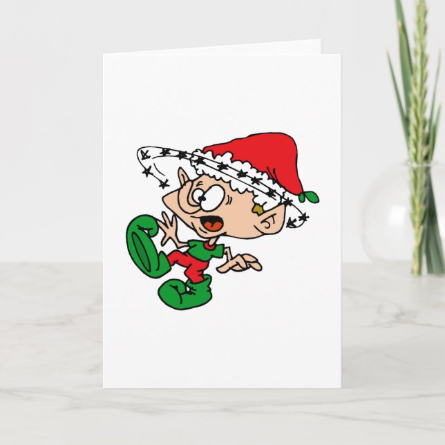 Dizzy elf holiday card (Front)