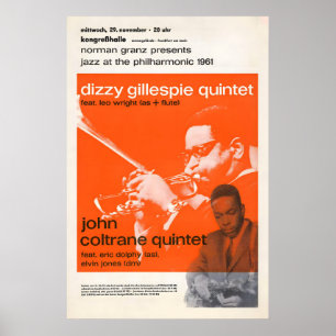 Dizzy Gillespie - John Coltrane affiche jazz - Jaz