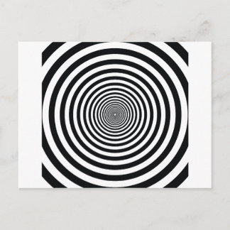 dizzy illusion black and white circle art vo1 postcard