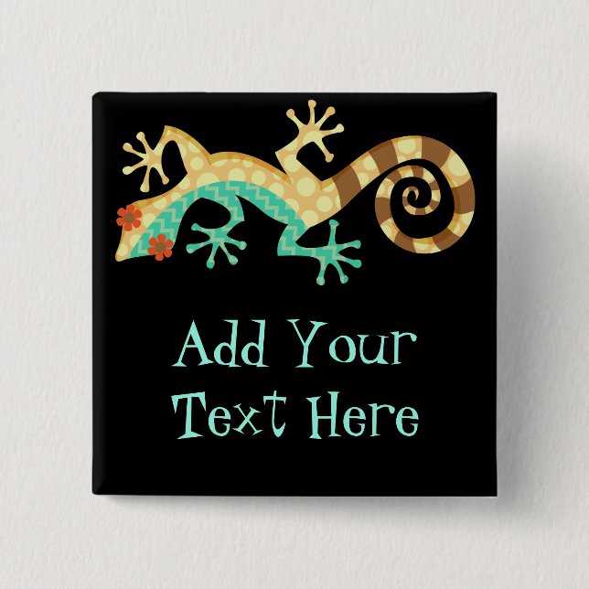 Dizzy Lizard - Custom Pin Button (Front)