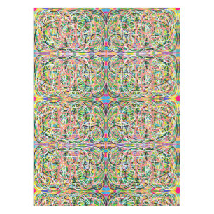 Dizzy Lizzy Hula Hoop pastel shades design Tablecloth