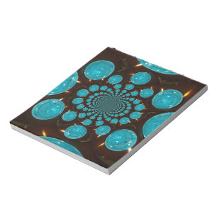 Dizzying Display of Cyan Lights Kaleidoscope  Art Notepad