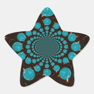 Dizzying Display of Cyan Lights Kaleidoscope  Art Star Sticker