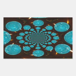 Dizzying Display of Cyan Lights Kaleidoscope  Art Sticker