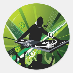 dj-3 classic round sticker