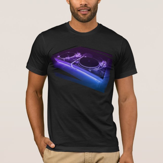 DJ 3D Neon Turntable T-shirt (Front)