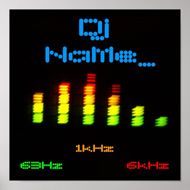 Dj Add your name Custom Equalizer Bar EQ Poster (Front)
