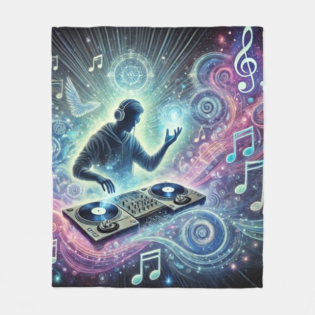 DJ avec une couverture en polaire arrière - plan (Devant)