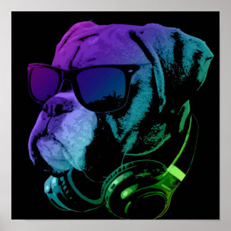 DJ Boxer Dog Wall Art | Special present