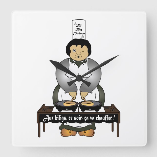 Dj bretonne square wall clock (Front)
