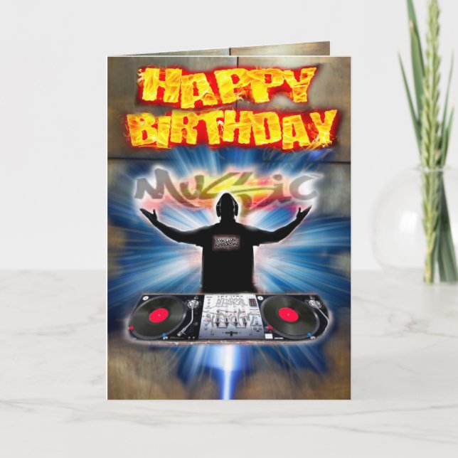 DJ carte d'anniversaire (Devant)