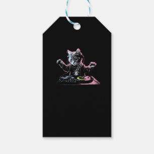 DJ Cat Funny DJ Equipment Drawer Cute Cat Women Me Gift Tags