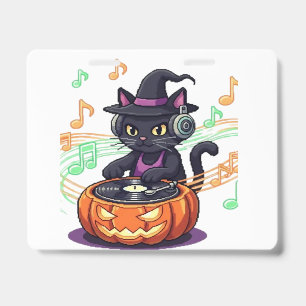 Dj cat halloween Oversized T-Shirt Badge