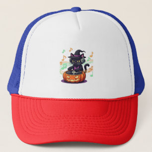 Dj cat halloween Oversized T-Shirt Trucker Hat