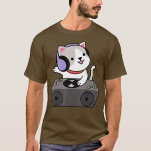 DJ Cat Scratch Turntable Music Kitten Musical T-Shirt