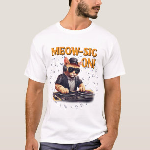 DJ Cat Tee Cat Playing Guitar Shirt Funny Cat