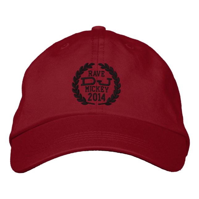 DJ Classic Laurels to Personalize Name Event Year! Embroidered Hat (Front)