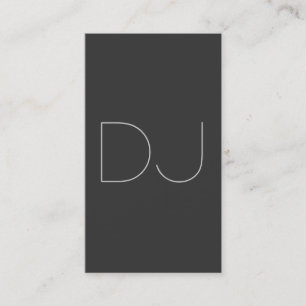 DJ Contemporary Grey Vertical Clean Business Card
