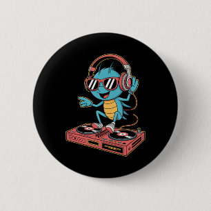 Dj Cricket Spin The Music Party Vibes 2 Inch Round Button