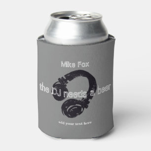 dj custom can cooler with a headphone