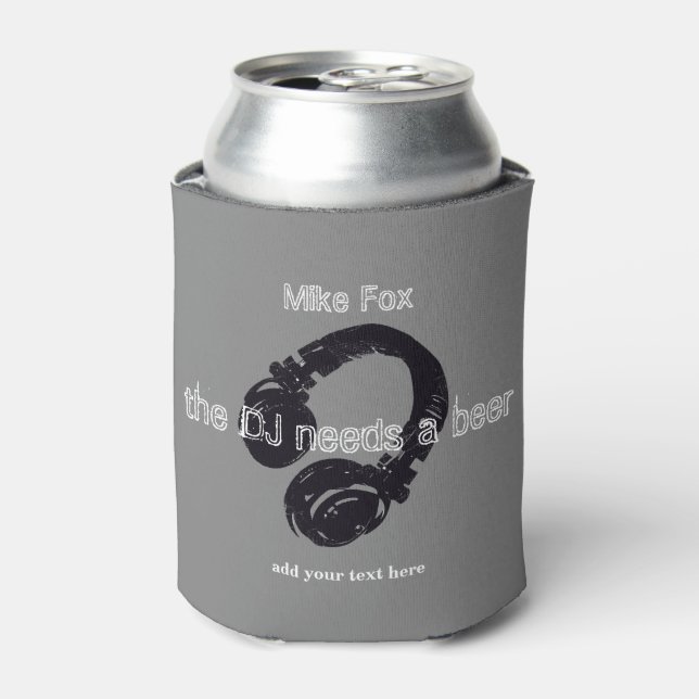 dj custom can cooler with a headphone (Can Front)