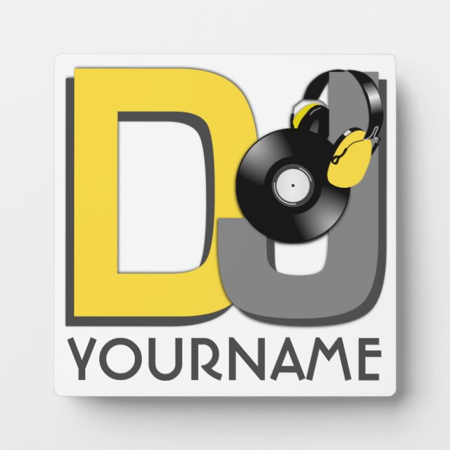 DJ custom colour & monogram plaque (Front)