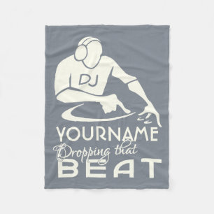 DJ custom name & colour fleece blanket
