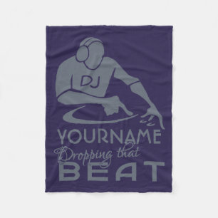 DJ custom name & colour fleece blanket