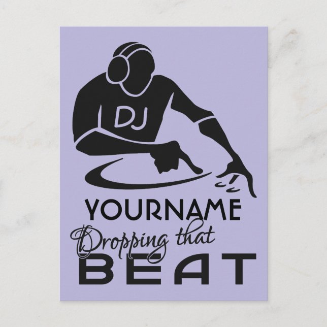 DJ custom name & colour postcard (Front)