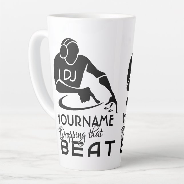 DJ custom name Latte Mug (Left Angle)