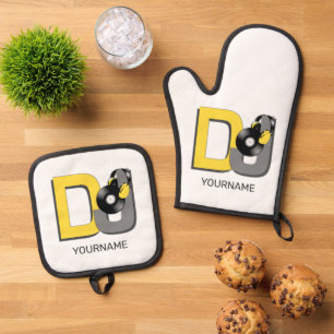 DJ custom name Oven Mitt & Pot Holder Set
