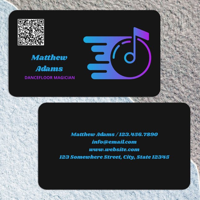 DJ Custom QR Code Business Card (DJ Custom QR Code Business Cards)