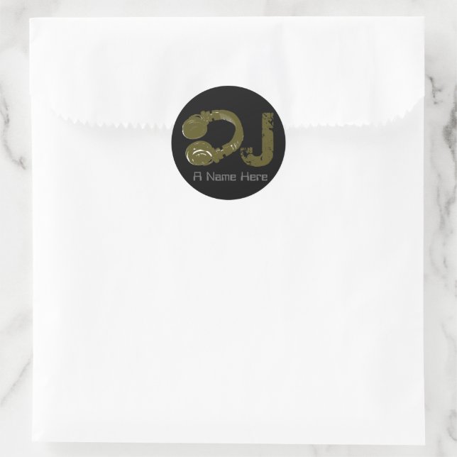 DJ d.j. / dee jay / electronic music Classic Round Sticker (Bag)
