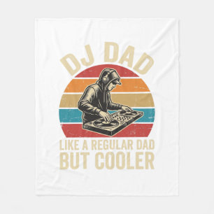 DJ Dad But Cooler Vintage Sunset Vector Design_1 Fleece Blanket