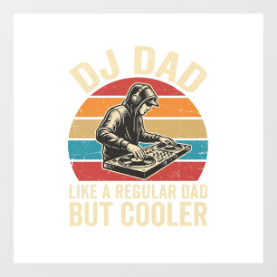DJ Dad But Cooler Vintage Sunset Vector Design_1 Window Cling