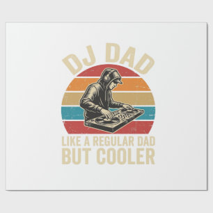 DJ Dad But Cooler Vintage Sunset Vector Design_1 Wrapping Paper