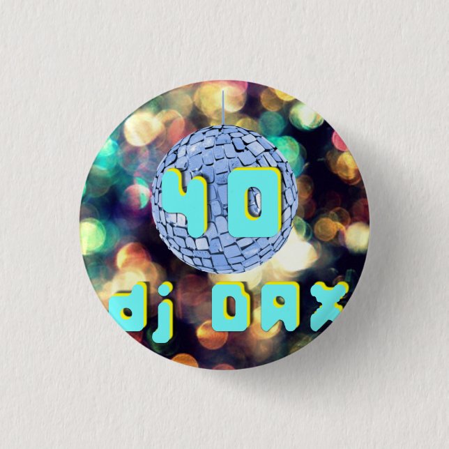 dj DAX logo40 1 Inch Round Button (Front)