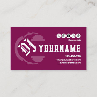 DJ Deejay Disc Jockey Business Card