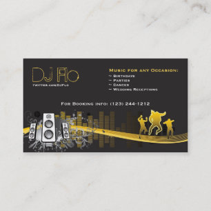 DJ - deejays music coordinator Business Card