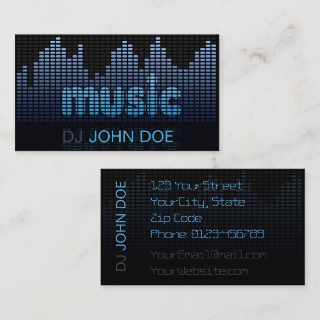 DJ Digital Equalizer Music Wave Wall Carte de visi (Devant / Derrière)