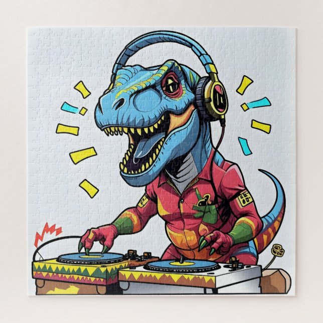 DJ Dino Party Art Puzzle (Vertical)