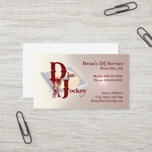 DJ Disc Jockey DeeJay Business Card