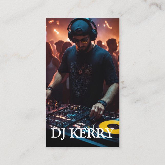 DJ Disc Jockey Electronic Business Card (Front)