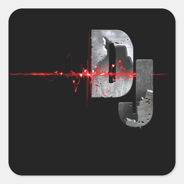 DJ.  Feel the music   Square Sticker (Front)