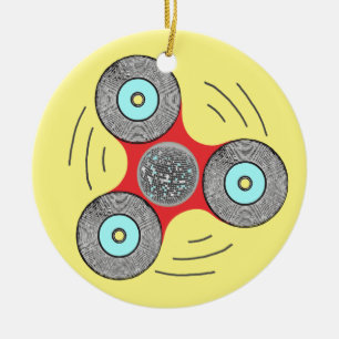 DJ Fidget Spinner Ceramic Ornament